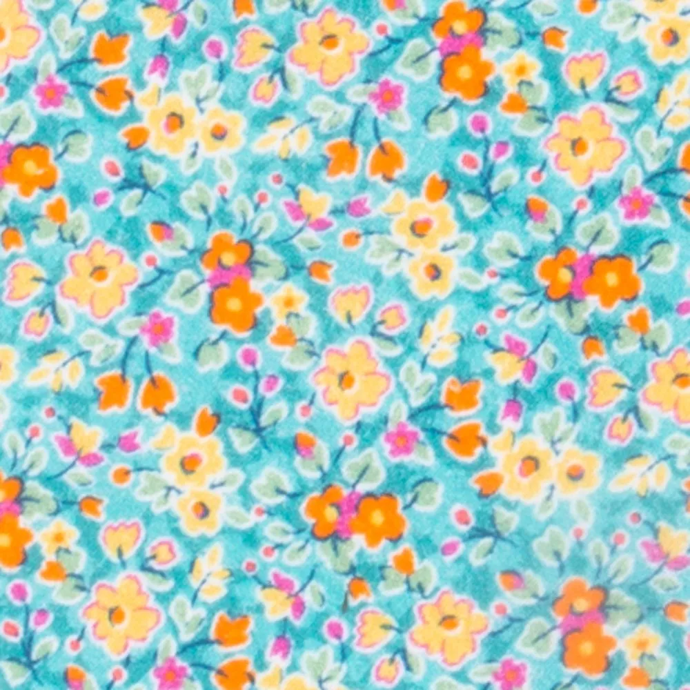 Freesia Floral Turquoise Tie