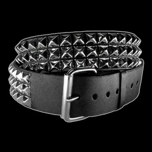 Funk Plus - 3 Row 1/2" Silver Pyramid Stud Belt