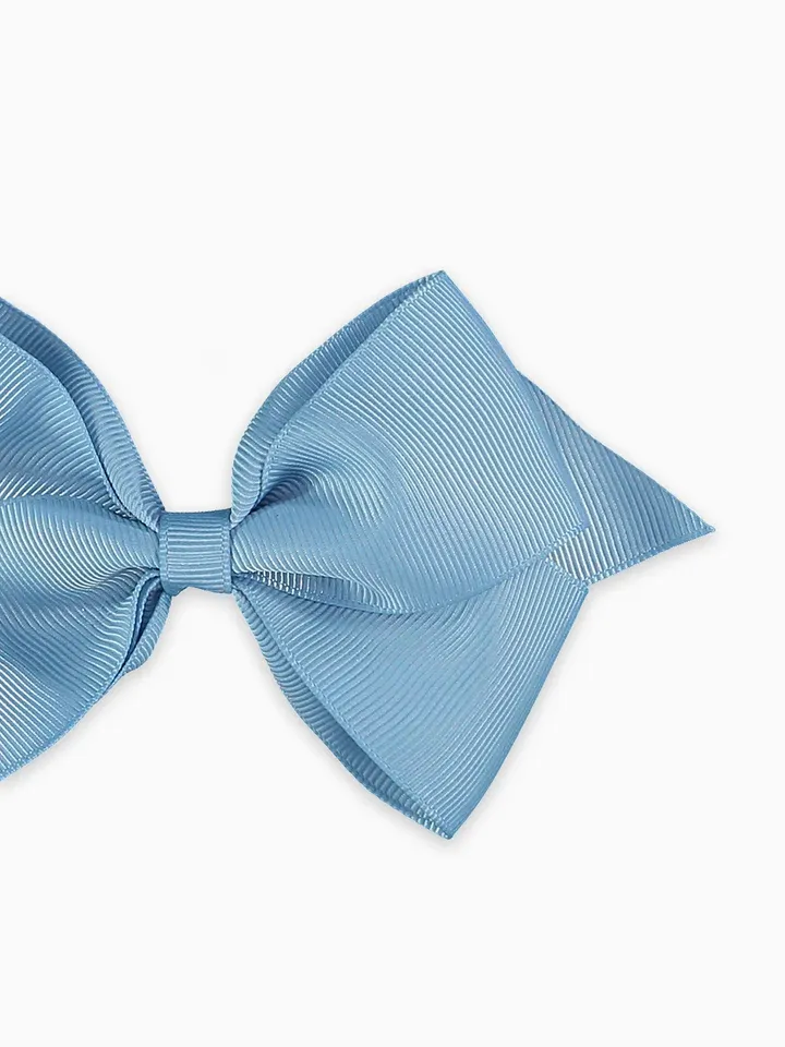 girls big bow clip dusty blue