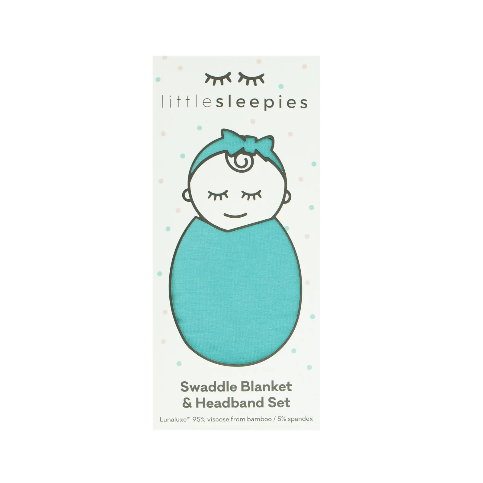 Glacier Turquoise Swaddle & Luxe Bow Headband Set