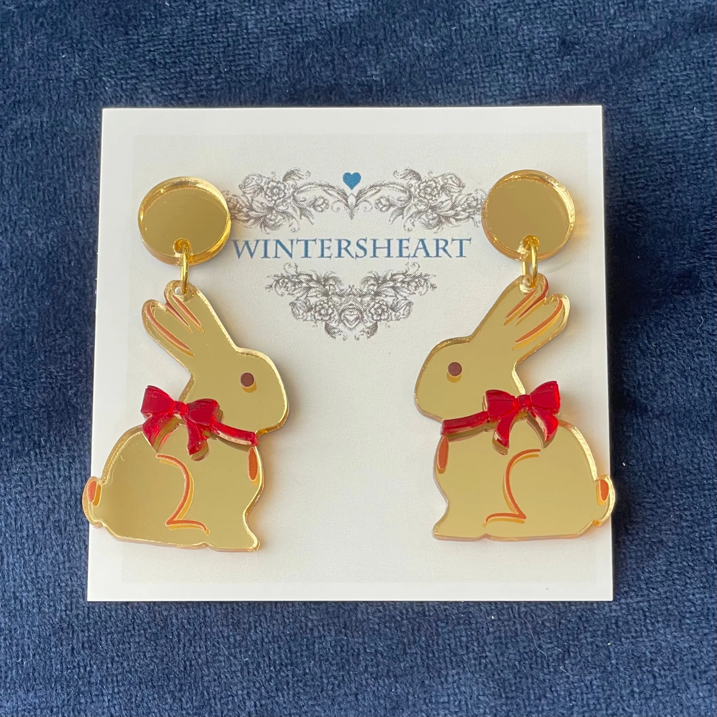 Gold bunny - Earrings - Set of 2