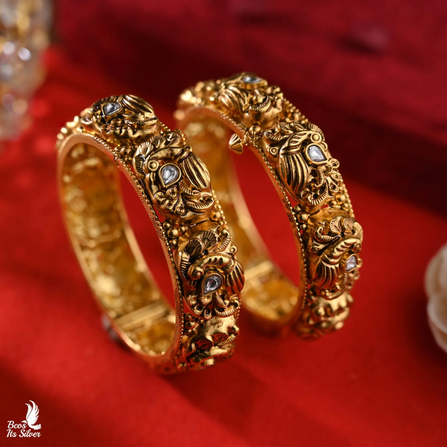 Gold Plated Bangle - 3717 - Size 2.6 With Screw