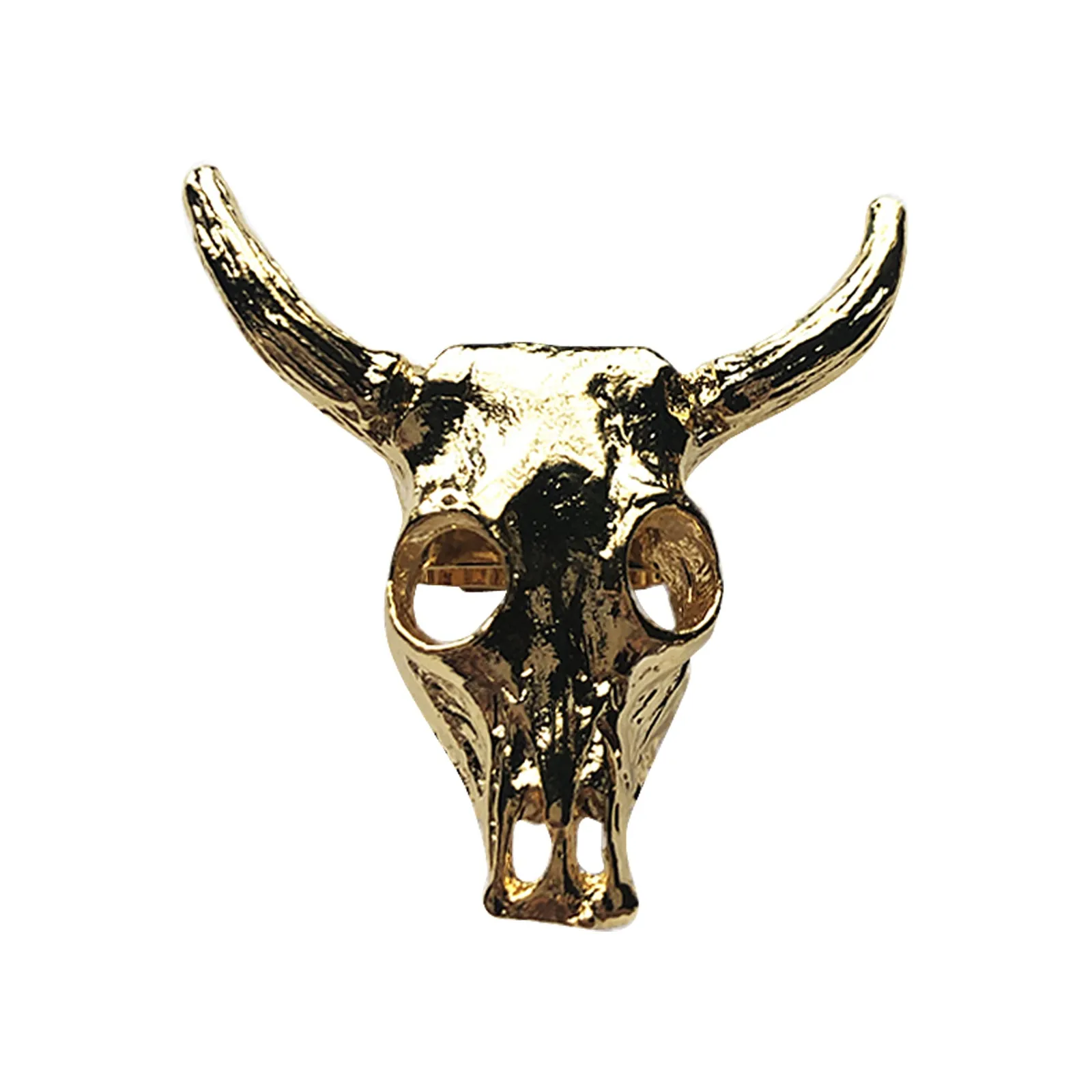 Gold Steer Skull Western Bolo Tie