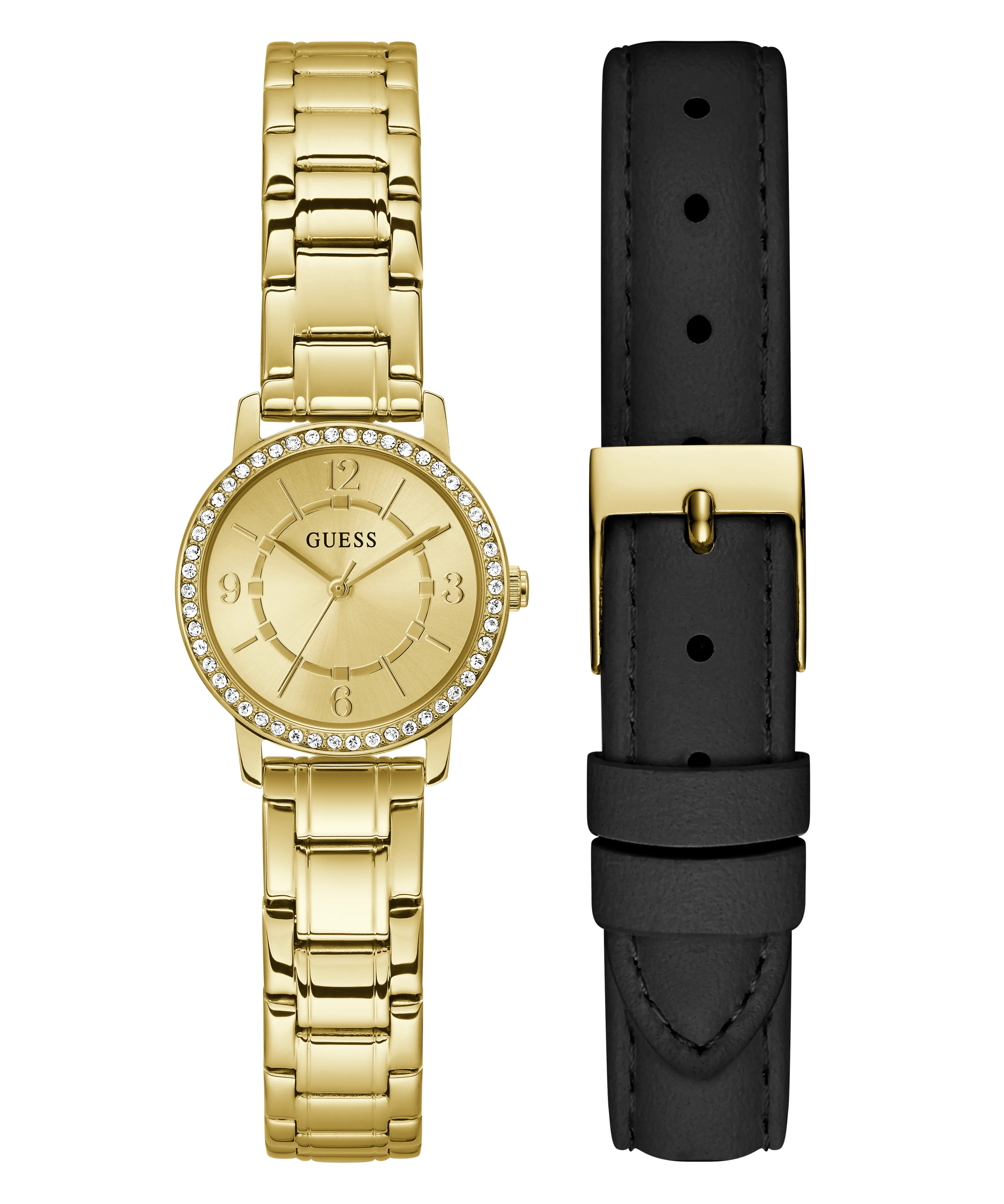 GUESS Ladies Gold Tone Analog Watch Box Set
