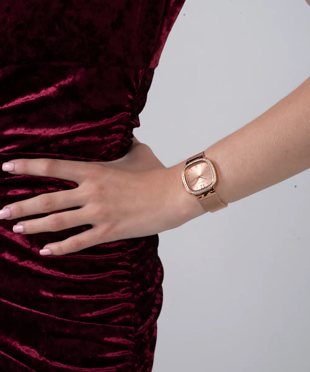 GUESS Ladies Rose Gold Tone Analog Watch