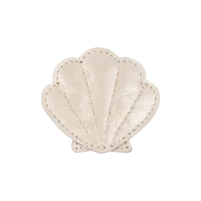 Gurt Hairclip | Scallop | Off White Metallic Leather