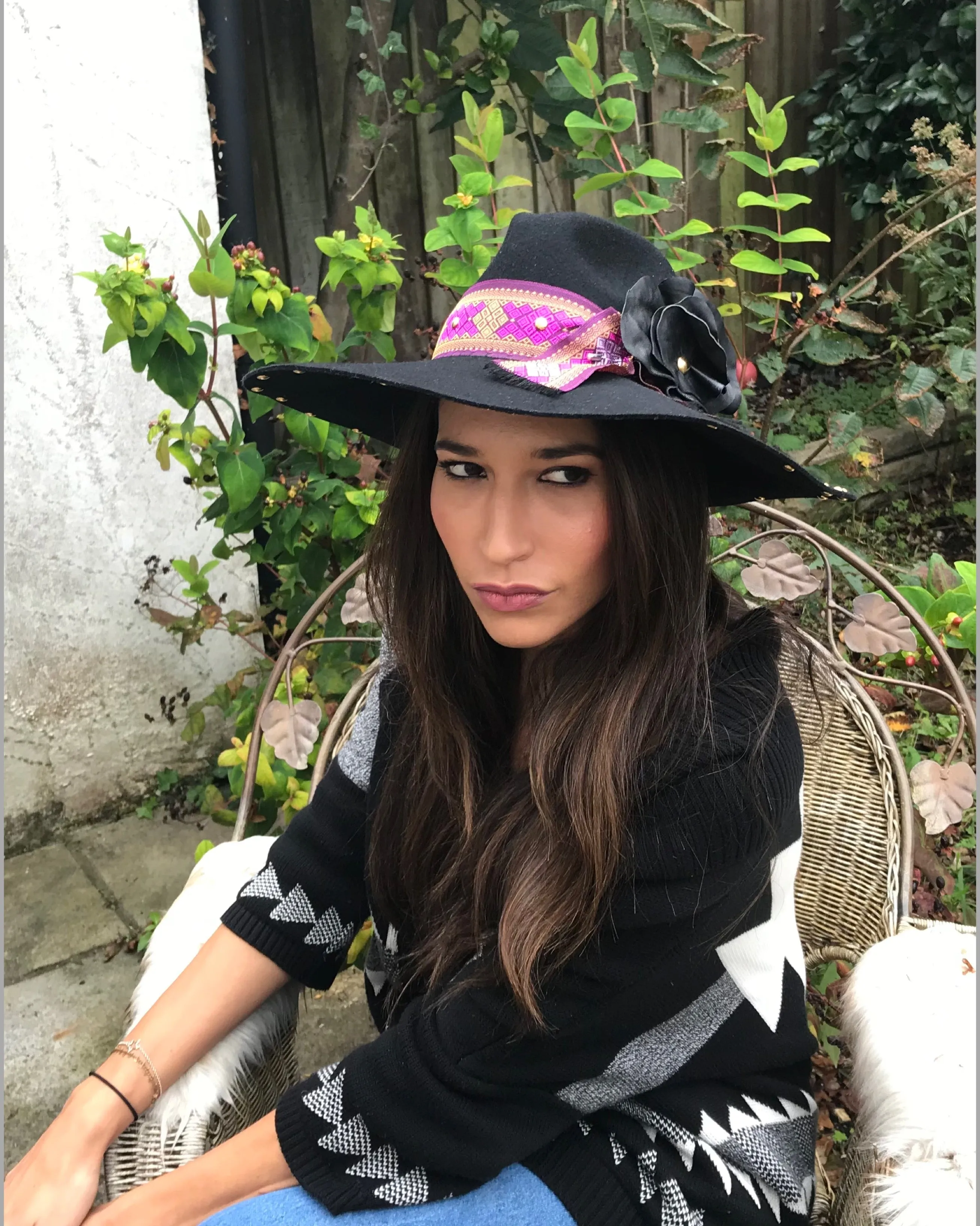 Hat  Wide brimmed fedora