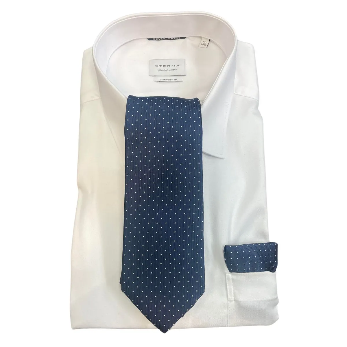 Hunter & Oak X-Long Navy Dotted Tie Navy