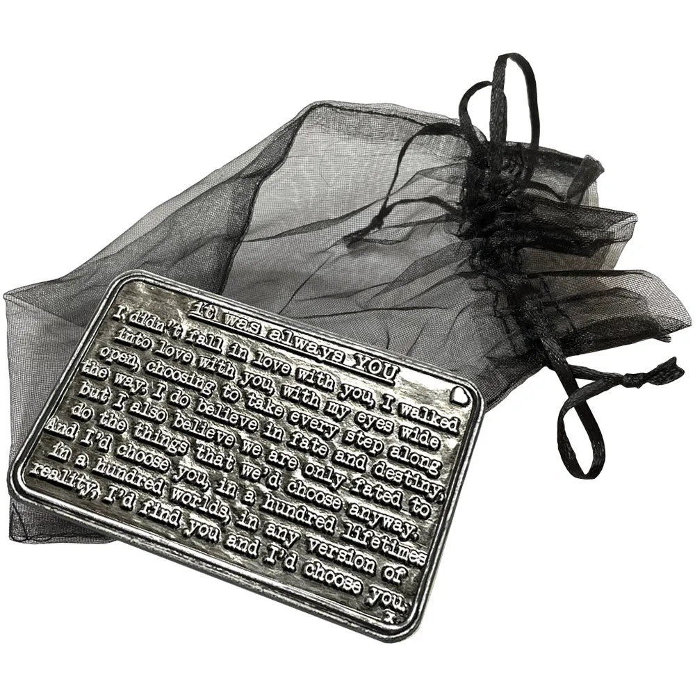 I Love You Sentimental Metal Wallet or Purse Keepsake Card Gift
