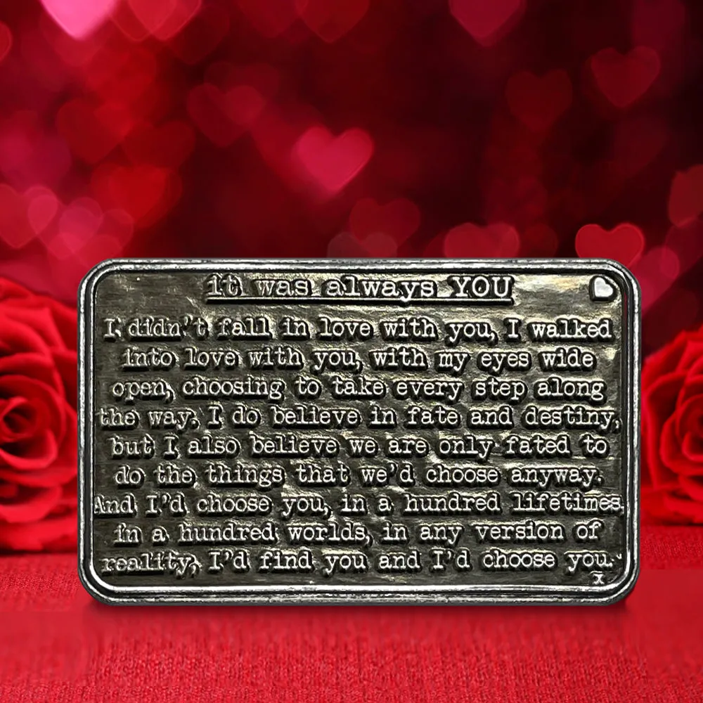 I Love You Sentimental Metal Wallet or Purse Keepsake Card Gift
