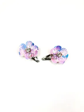 Iridescent Floral Hair Clips