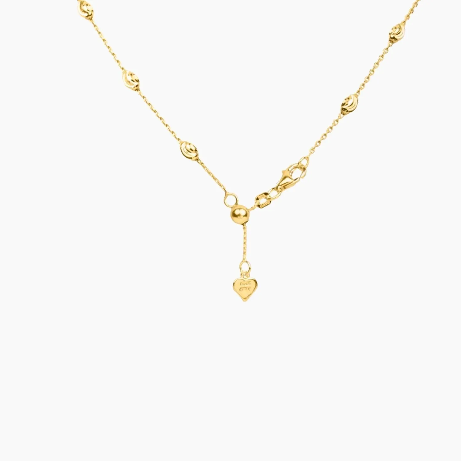 Italian Moon Cut Stazione Adjustable Necklace (Gold)