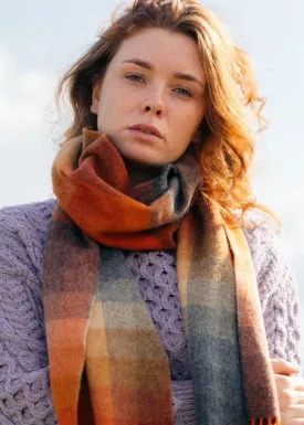 John Hanly Lambswool Scarf | Orange Grey