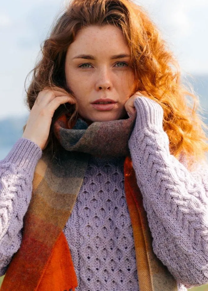John Hanly Lambswool Scarf | Orange Grey