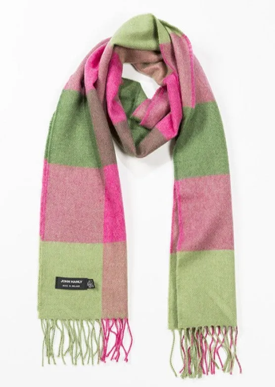 John Hanly Merino Scarf | Pink Green