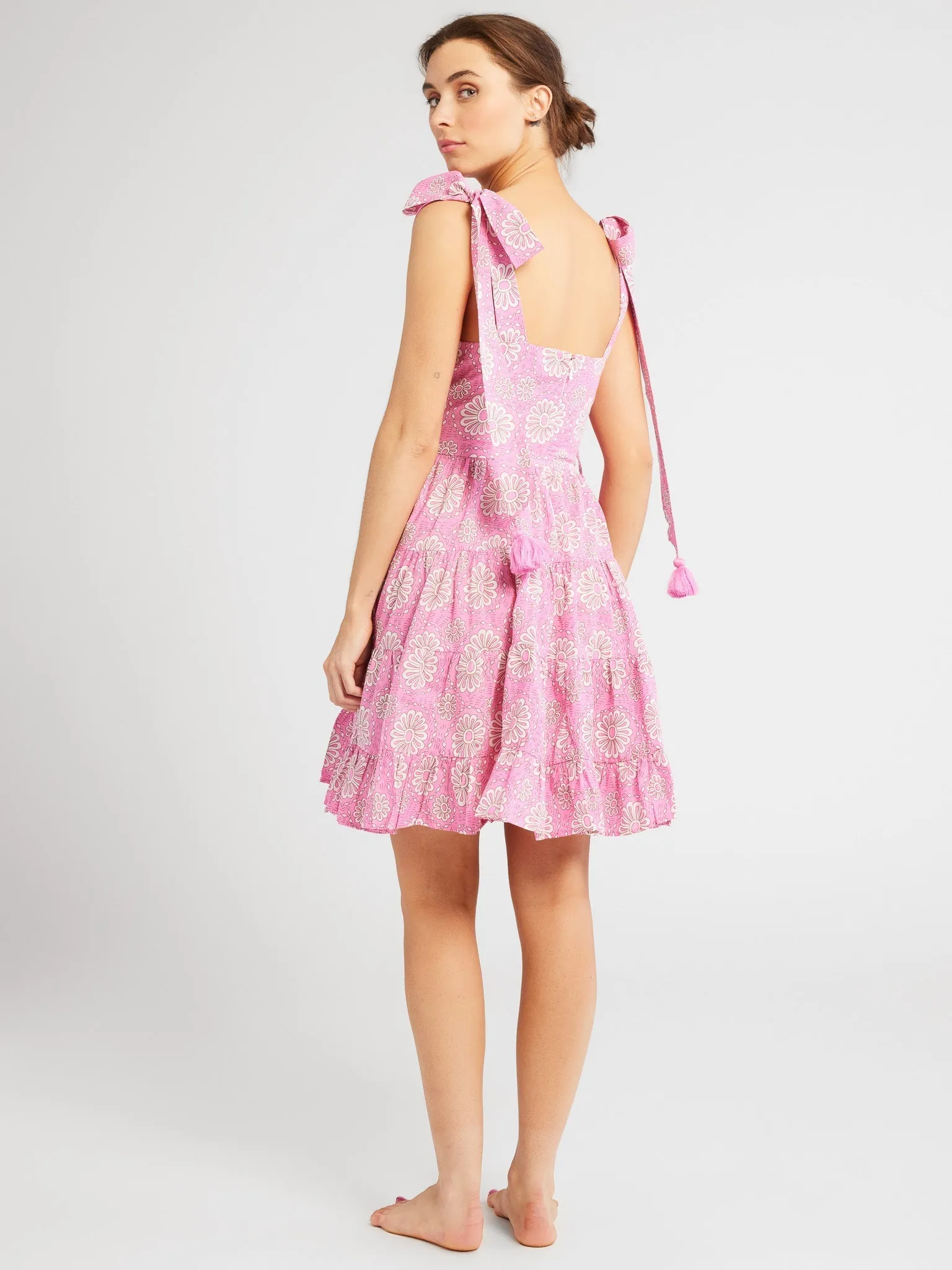 Kiara Dress in Pink Daisy