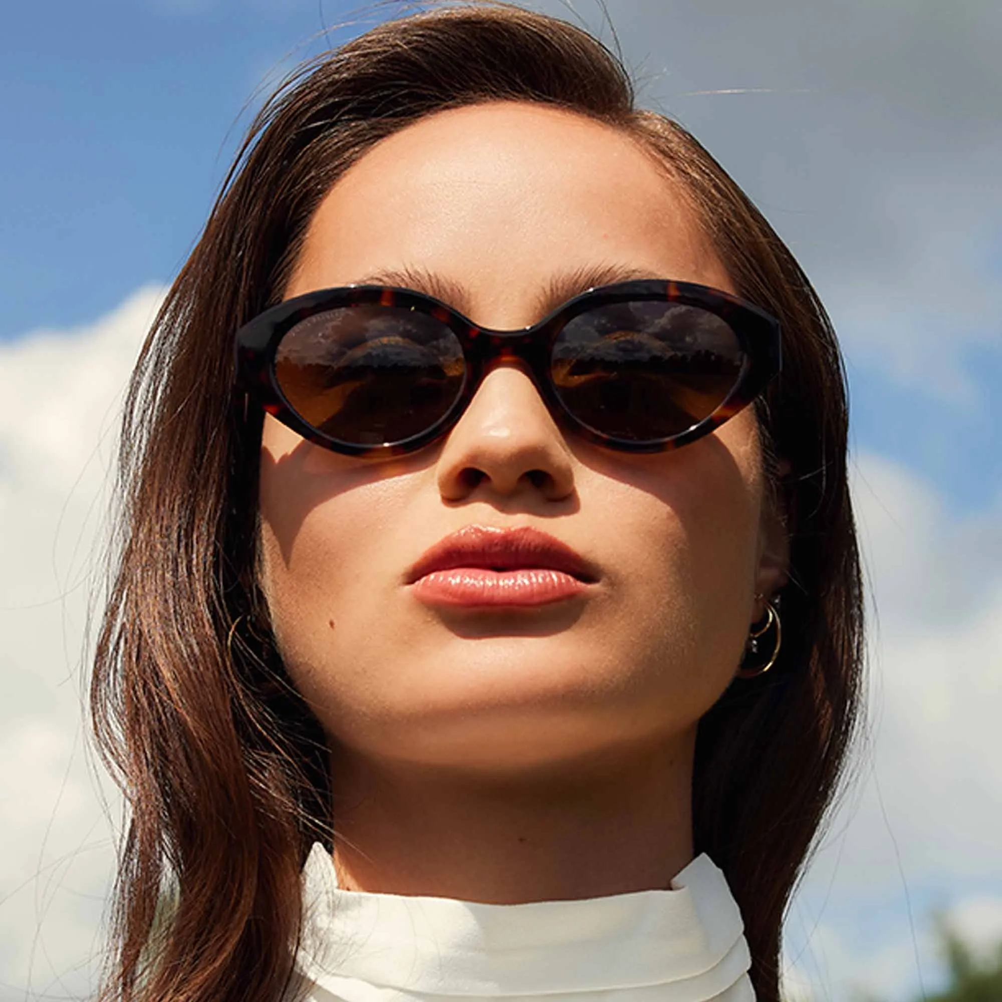 La Villette Rosaire brown tortoise oval sunglasses with brown lenses