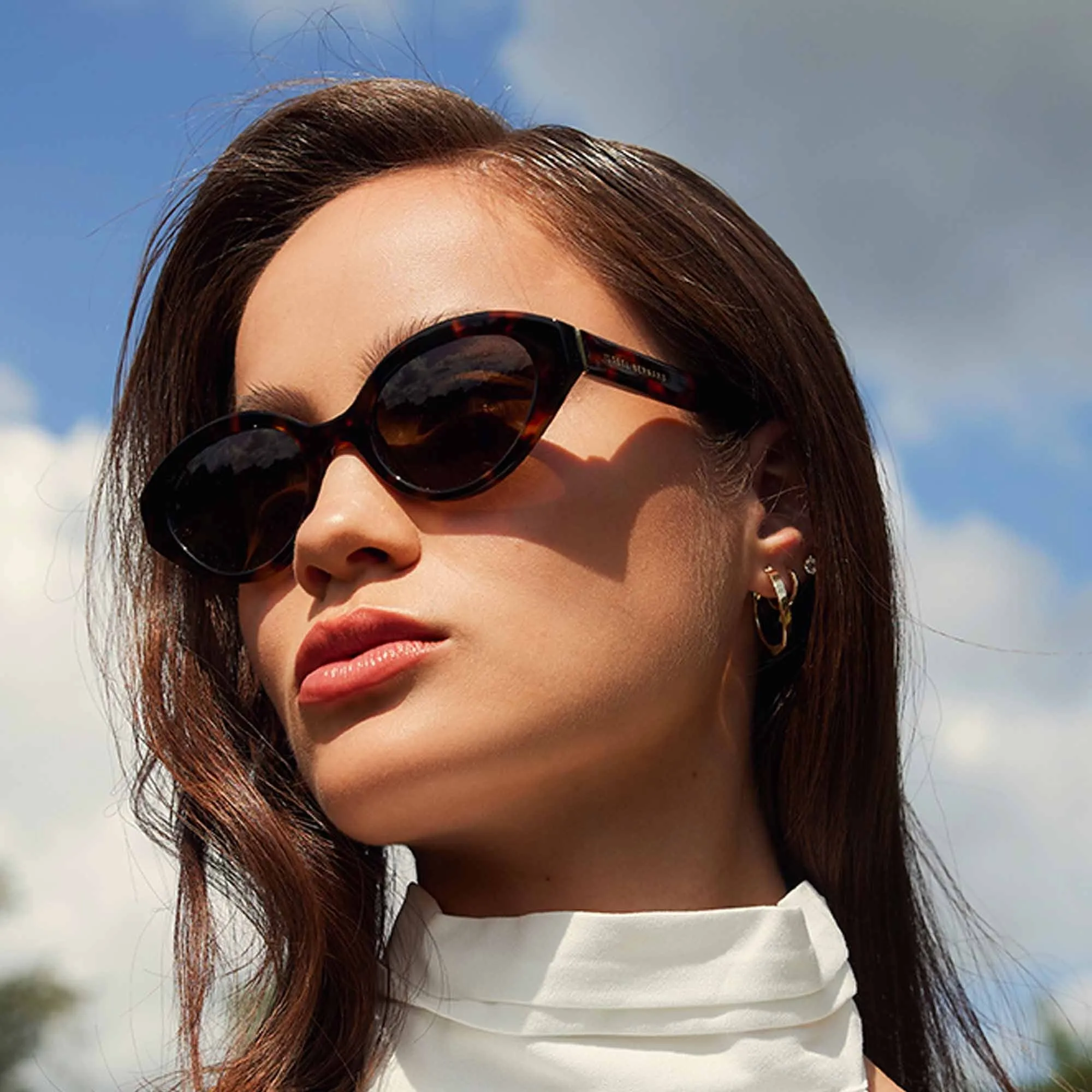 La Villette Rosaire brown tortoise oval sunglasses with brown lenses