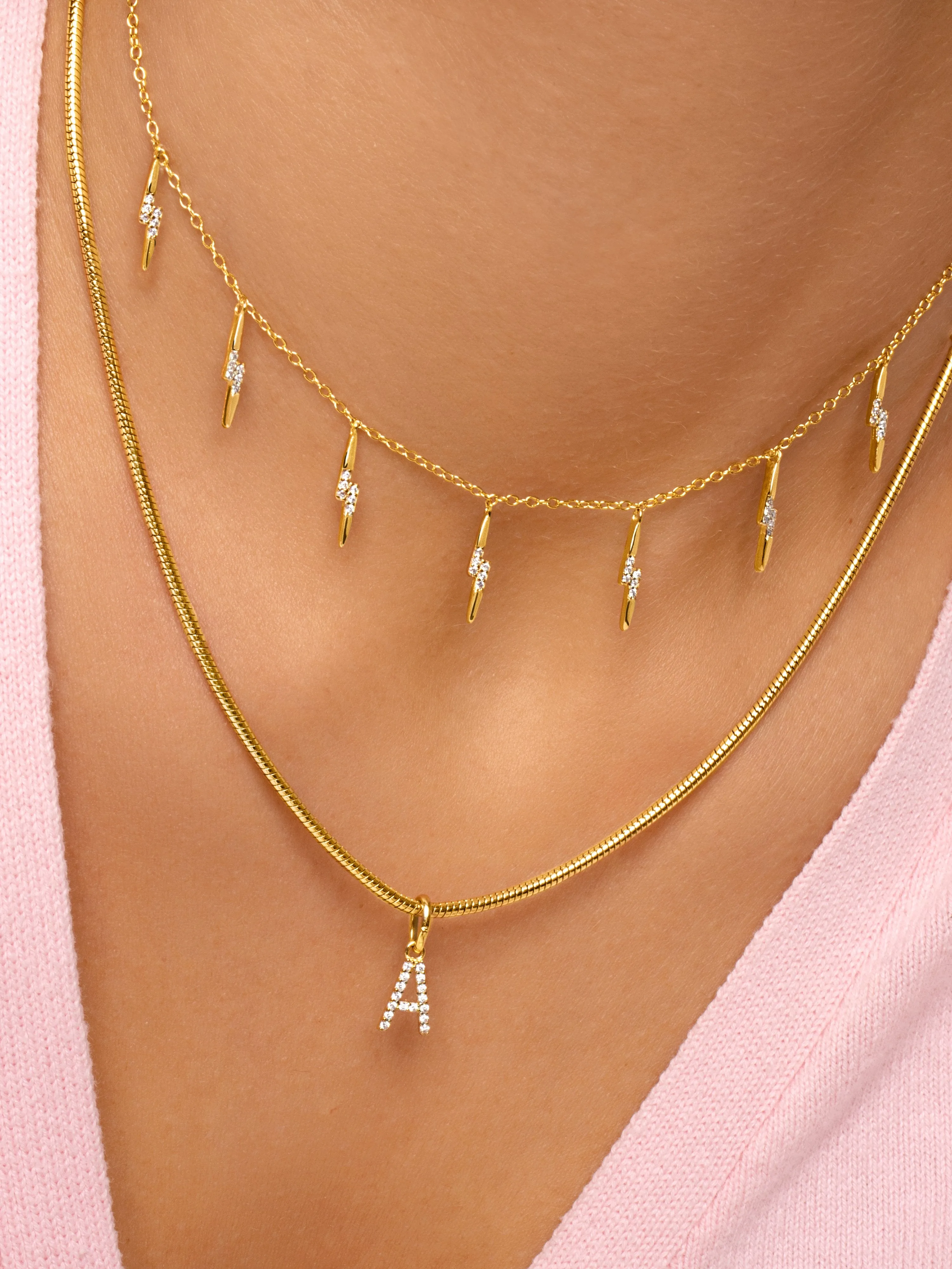 Letter Spark Gold Charm