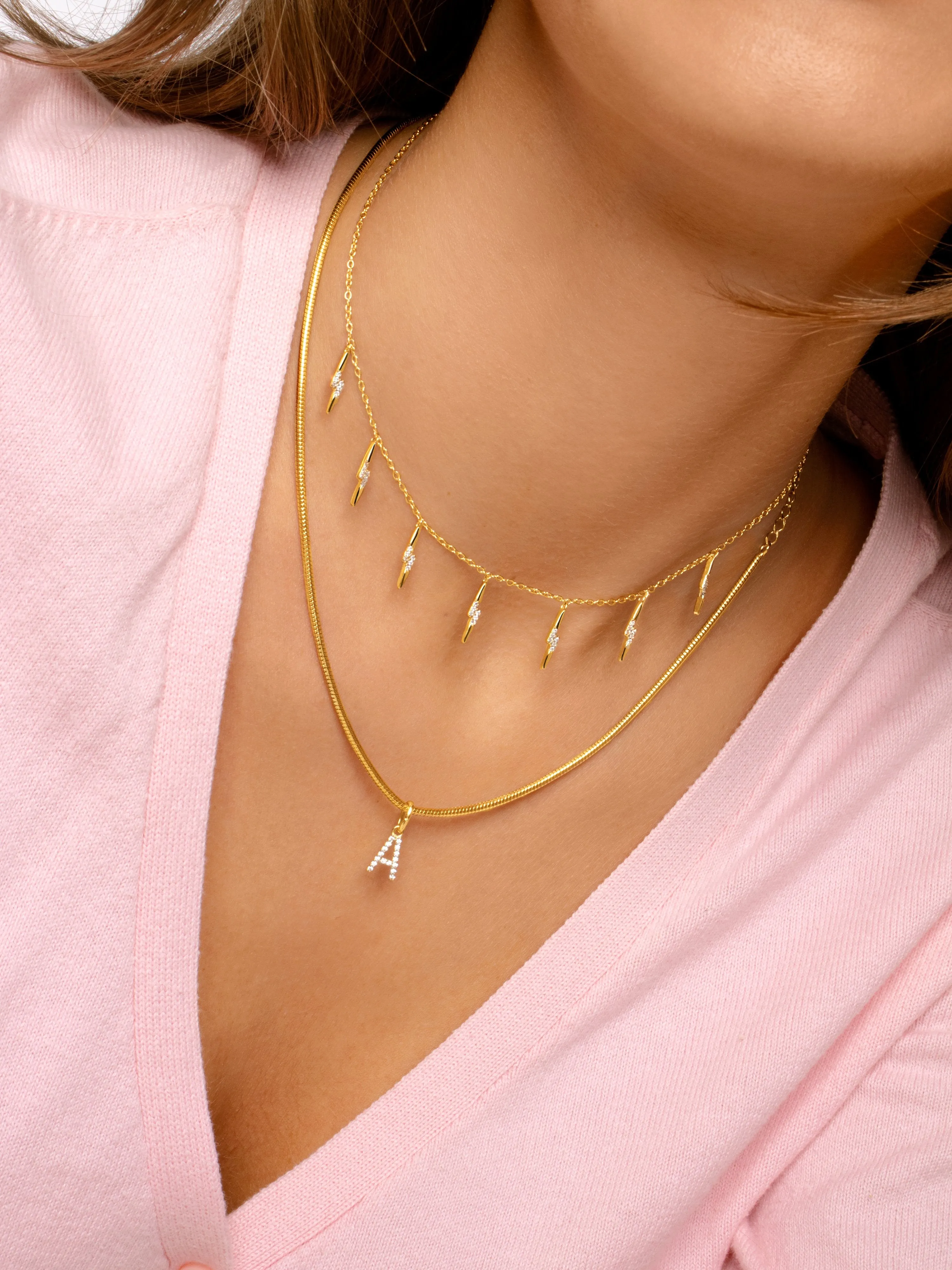 Letter Spark Gold Charm