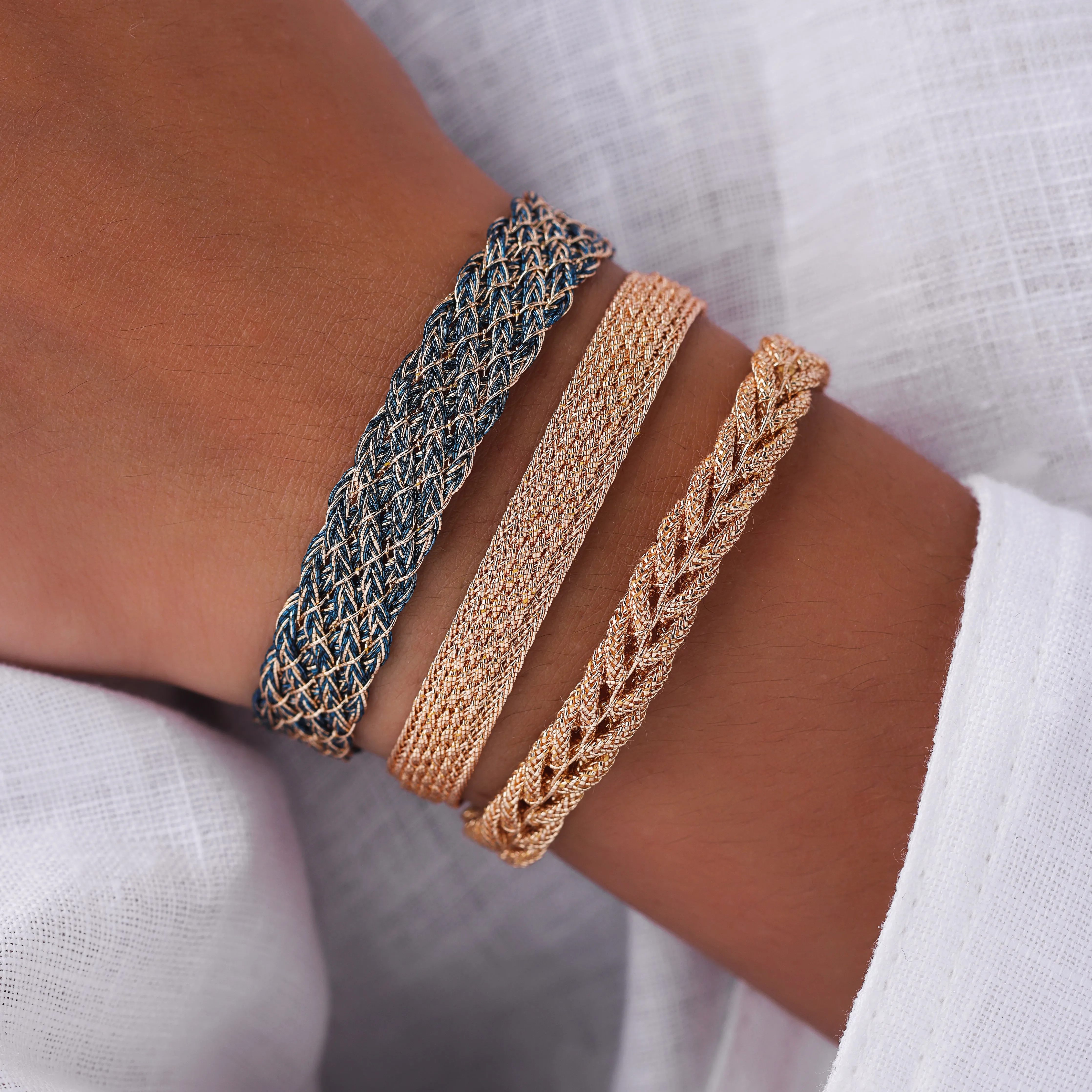 Lines n°1 bracelet in Peach Royal Blue