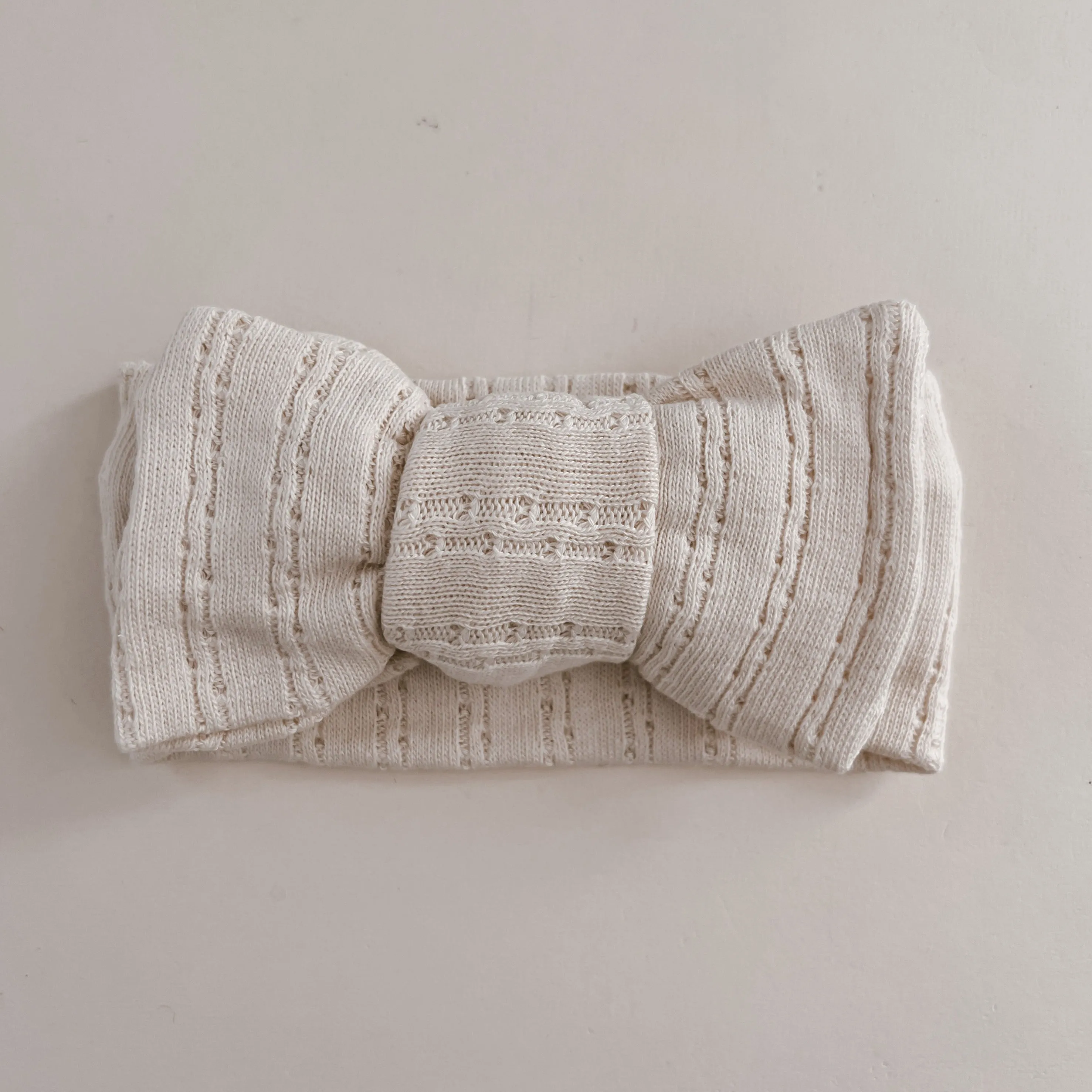 Luna   Luca Pointelle Bow Headband | Cream