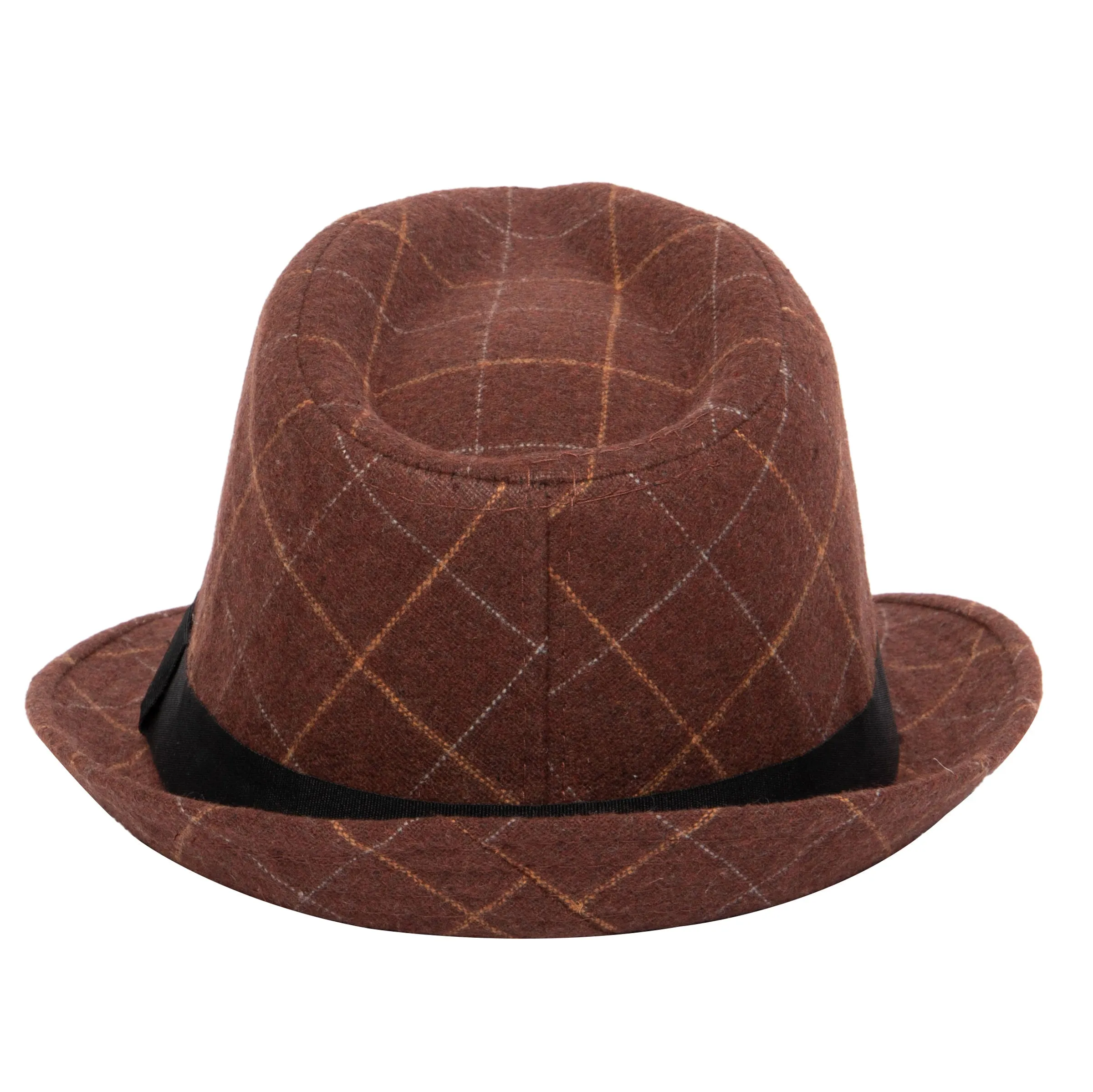 Men's Cut&Sew Fedora w/Grosgrain Band & Knot