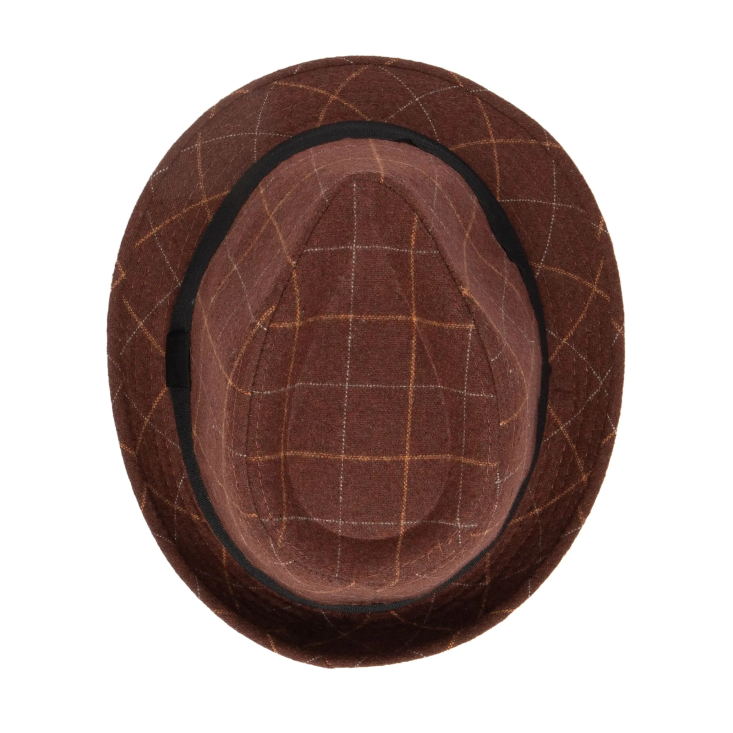 Men's Cut&Sew Fedora w/Grosgrain Band & Knot