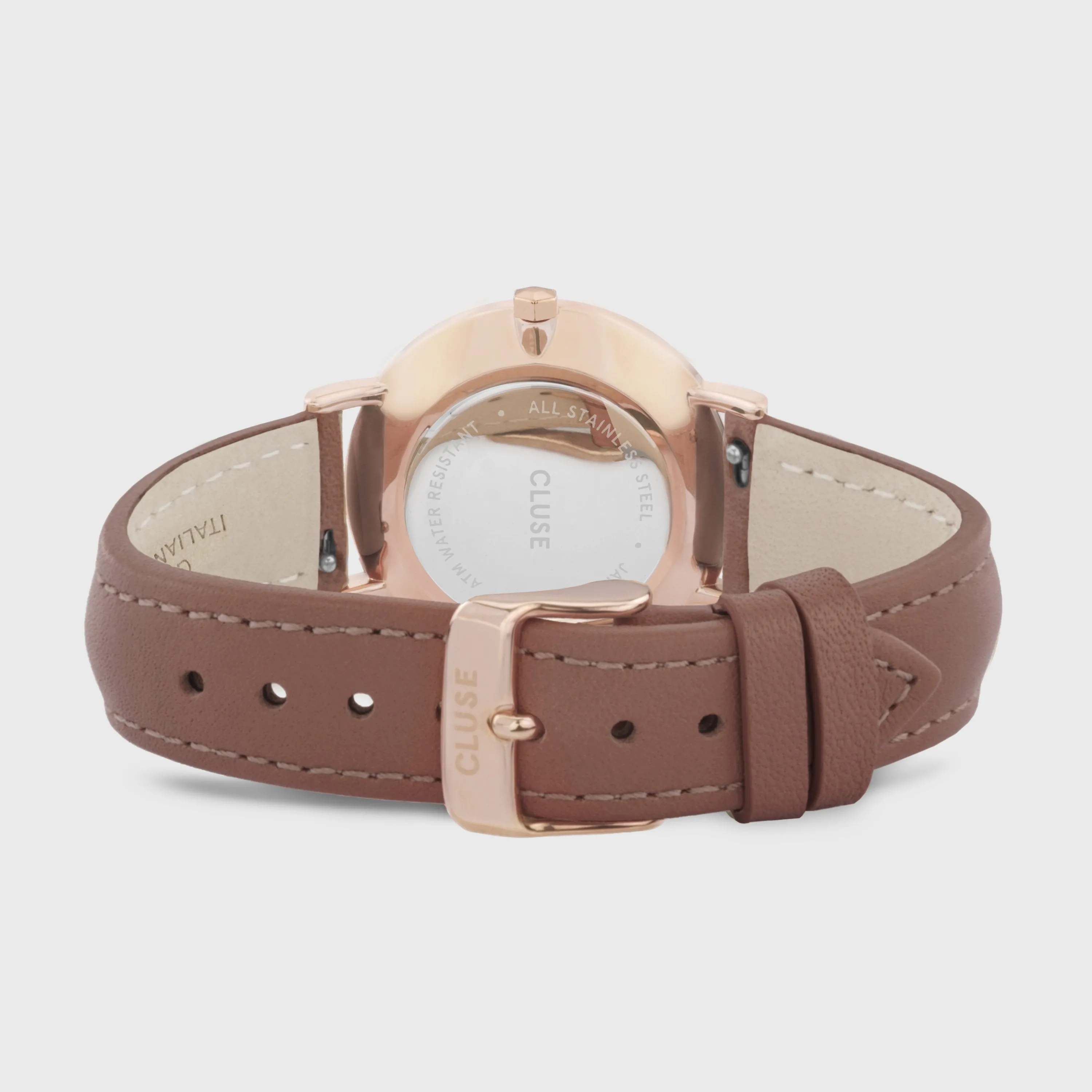 Minuit Leather Rose Gold White/Caramel