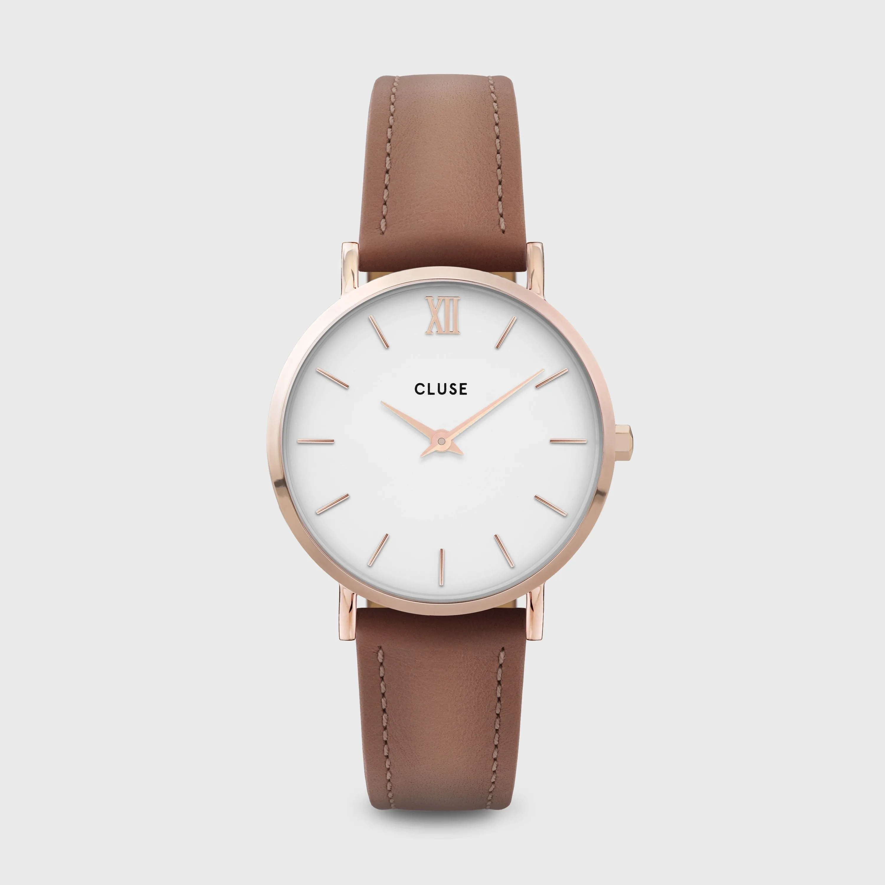 Minuit Leather Rose Gold White/Caramel