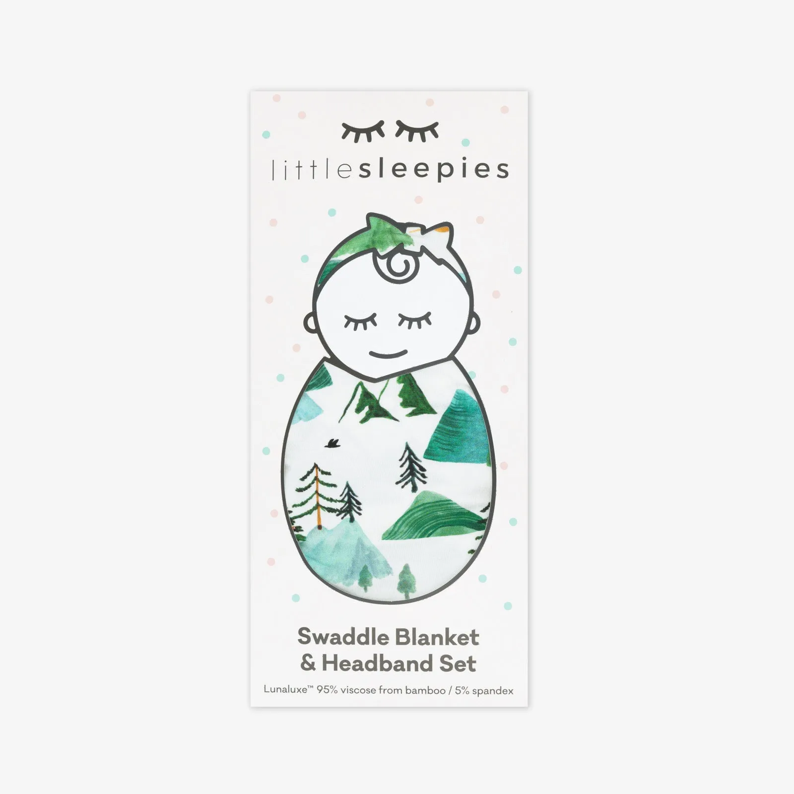Mountain Mist Swaddle & Luxe Bow Headband Set