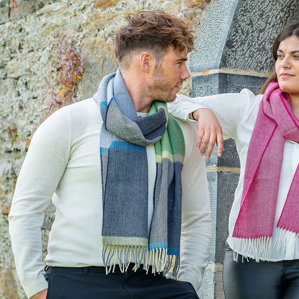 Navy and Smoke Lambswool Scarf