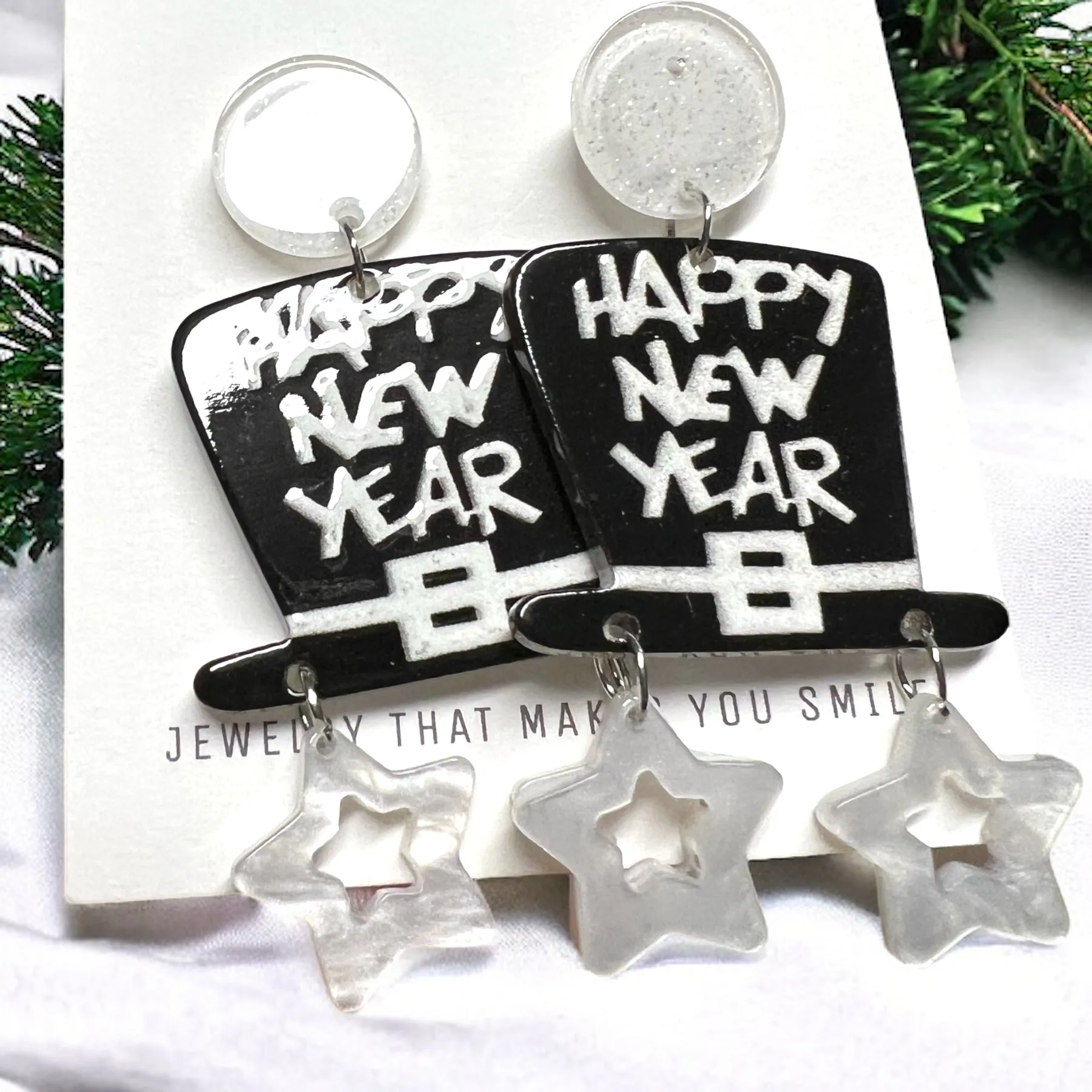 New Years Eve Earrings, NYE Earrings, NYE Jewelry, New Years Accessories, Handmade Earrings, Happy New Years, Happy NYE, New Year Eve