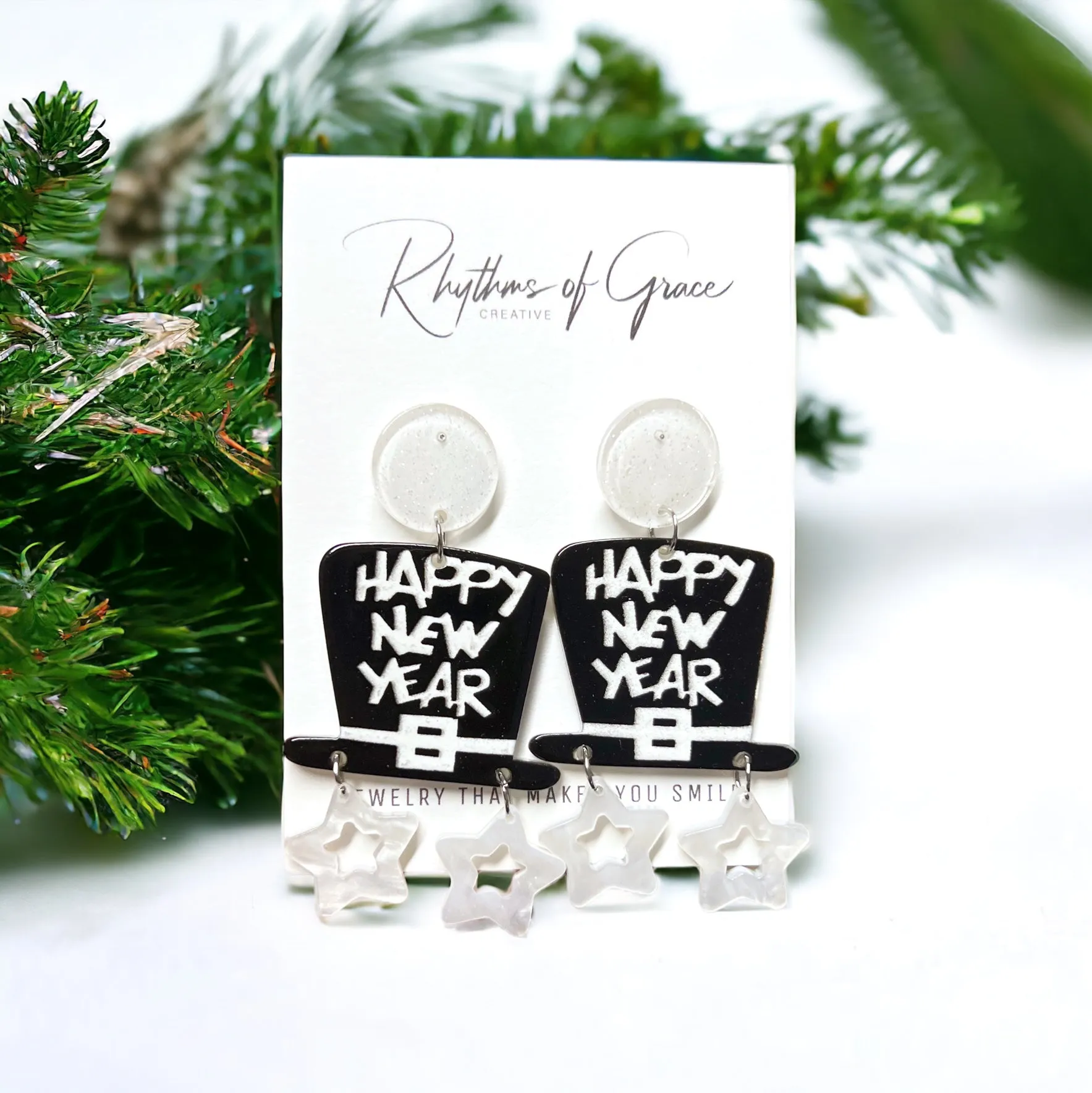 New Years Eve Earrings, NYE Earrings, NYE Jewelry, New Years Accessories, Handmade Earrings, Happy New Years, Happy NYE, New Year Eve