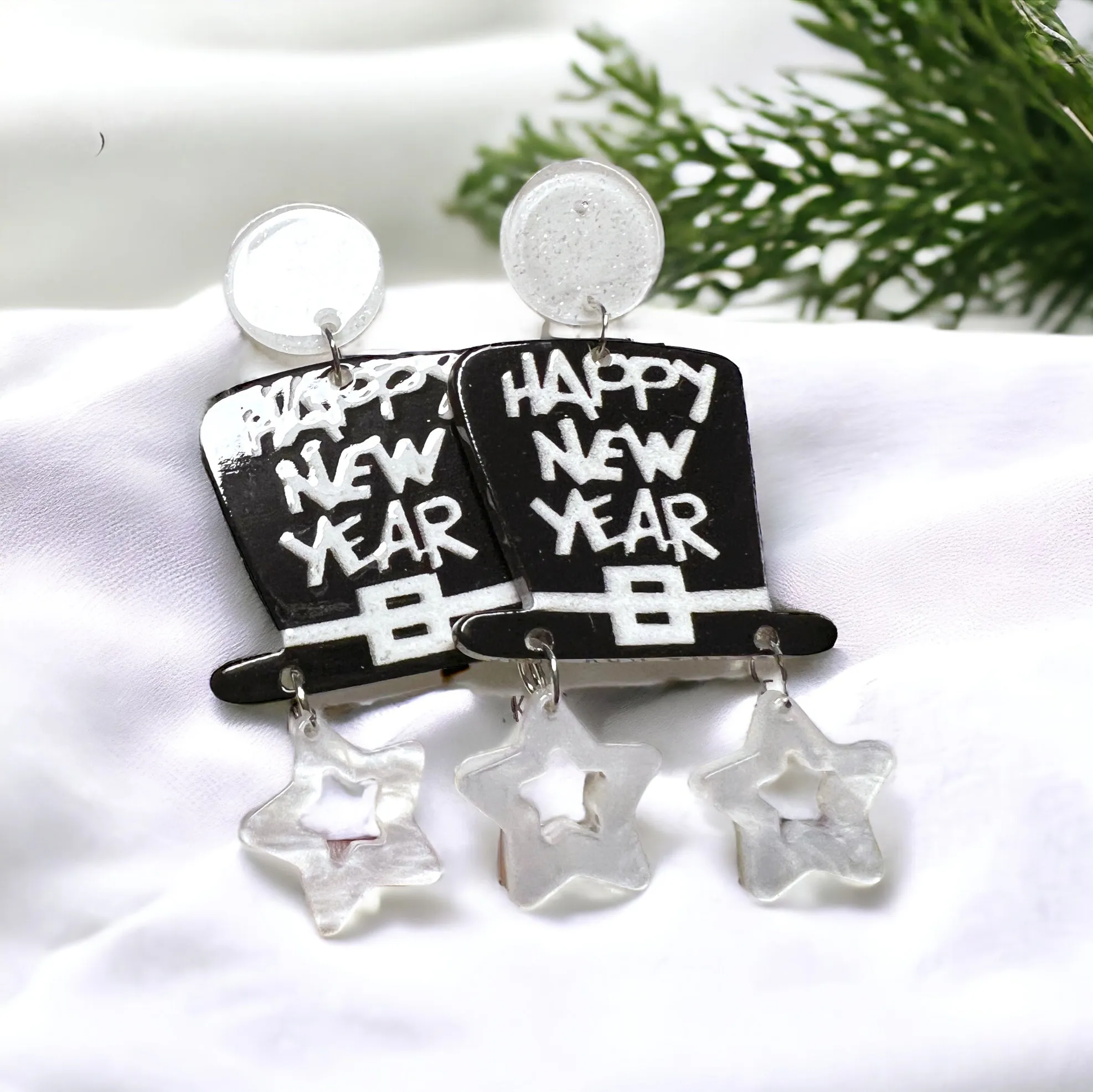 New Years Eve Earrings, NYE Earrings, NYE Jewelry, New Years Accessories, Handmade Earrings, Happy New Years, Happy NYE, New Year Eve