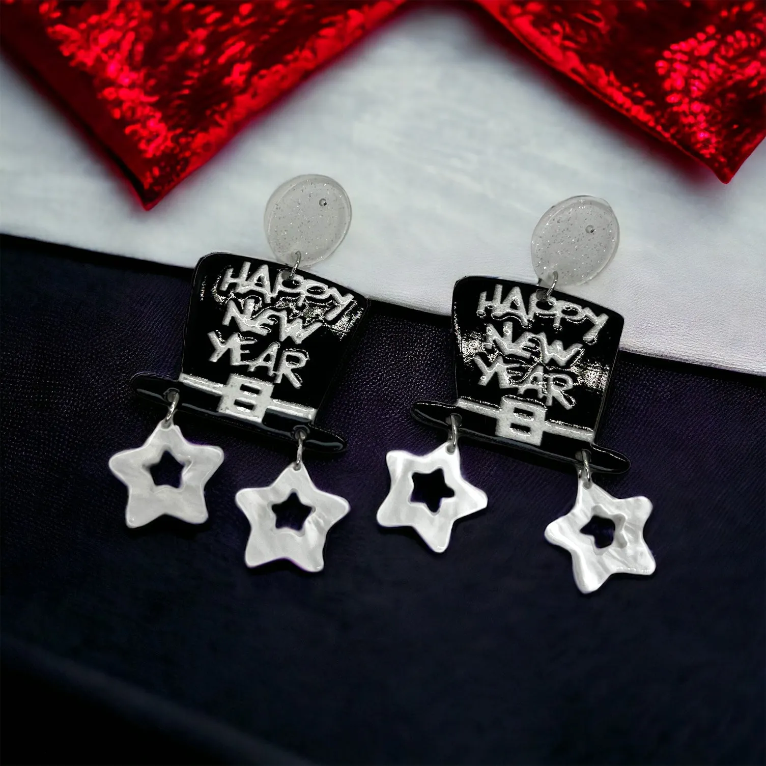 New Years Eve Earrings, NYE Earrings, NYE Jewelry, New Years Accessories, Handmade Earrings, Happy New Years, Happy NYE, New Year Eve