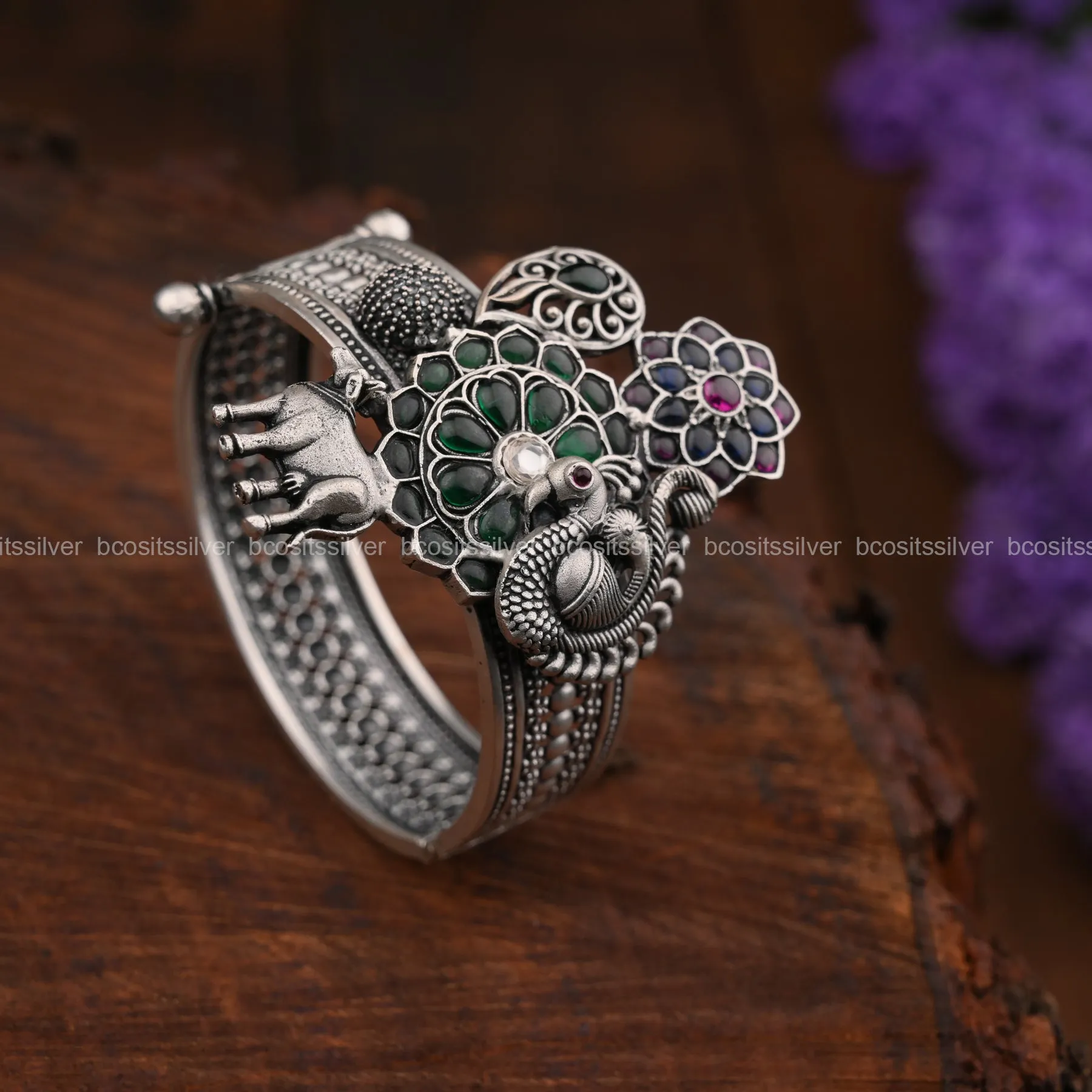 Oxidized Diwali Bangle - 1580 - Size 2.4 With Screw
