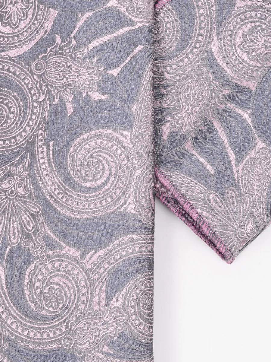 Piero Butti Pink Paisley Print Tie and Pocket Square Set – PBTPS037