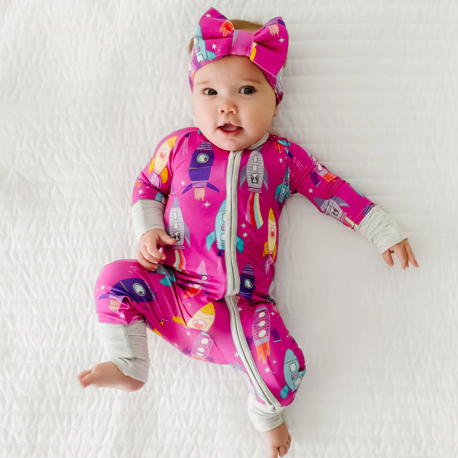 Pink Space Explorer Luxe Bow Headband