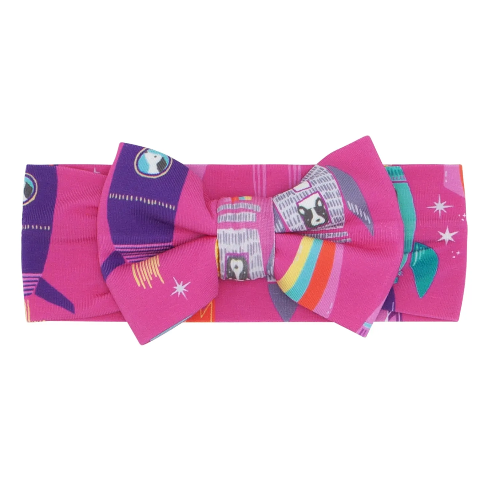 Pink Space Explorer Luxe Bow Headband