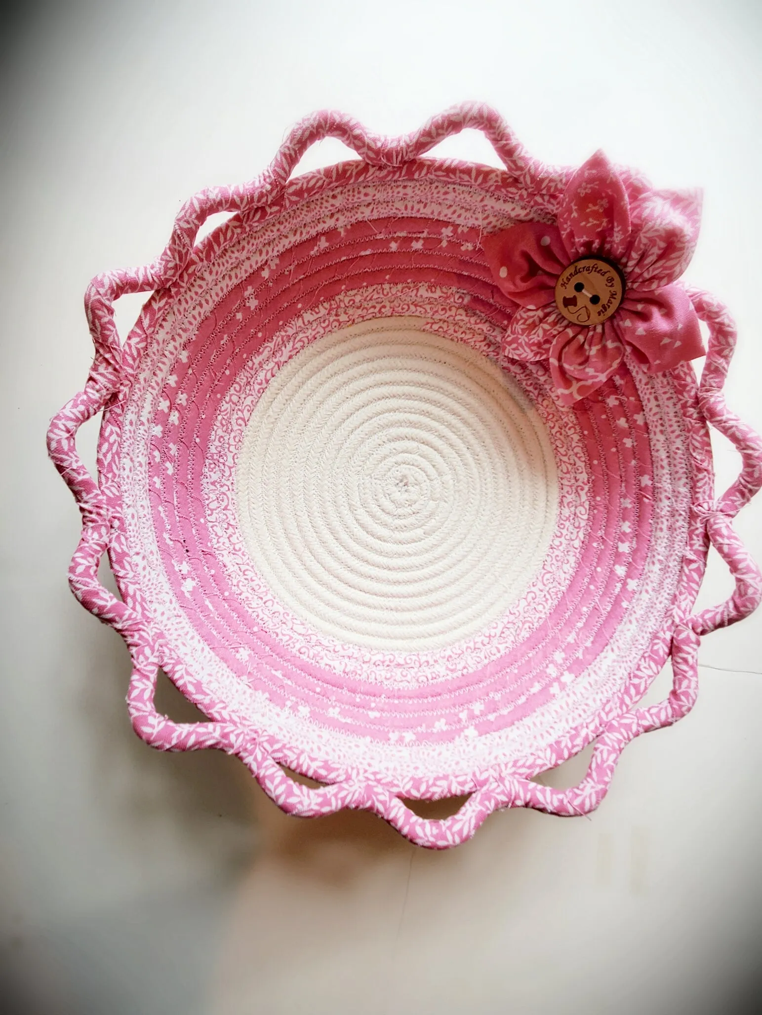 Pink Wrapped Rope bowl/tray.