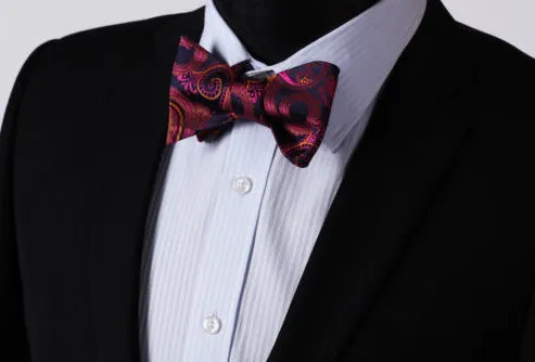 Purple, Pink & Orange Paisley Self tie Bowtie