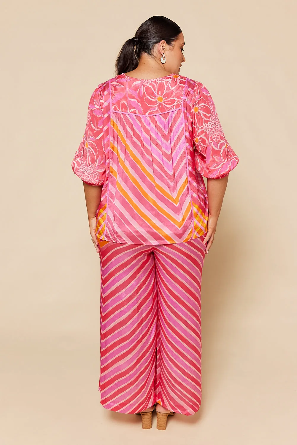 Radha Peasant Blouse in Strawberry Moon