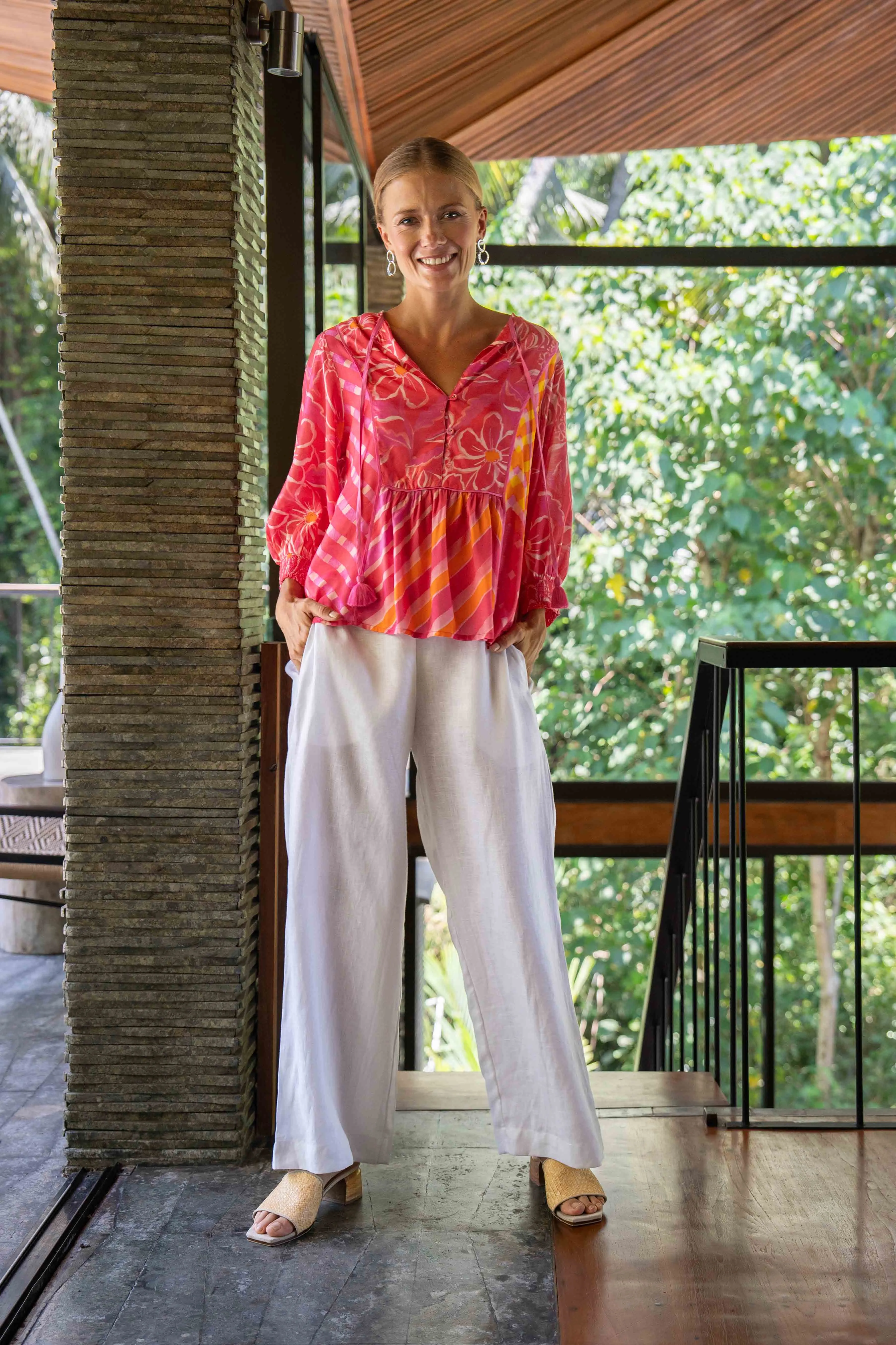 Radha Peasant Blouse in Strawberry Moon