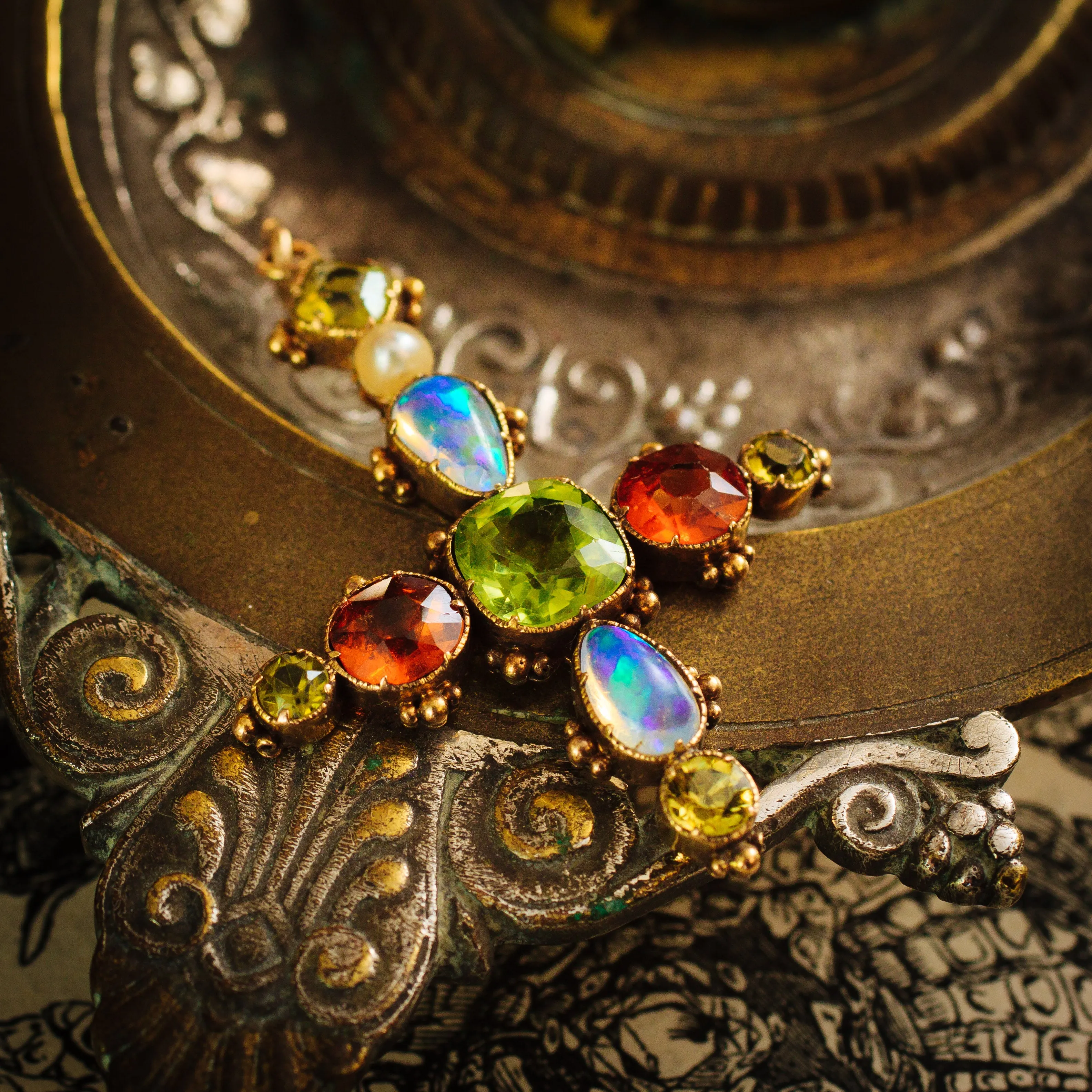 Rare and Exceptional Georgian Harlequin Cross Pendant