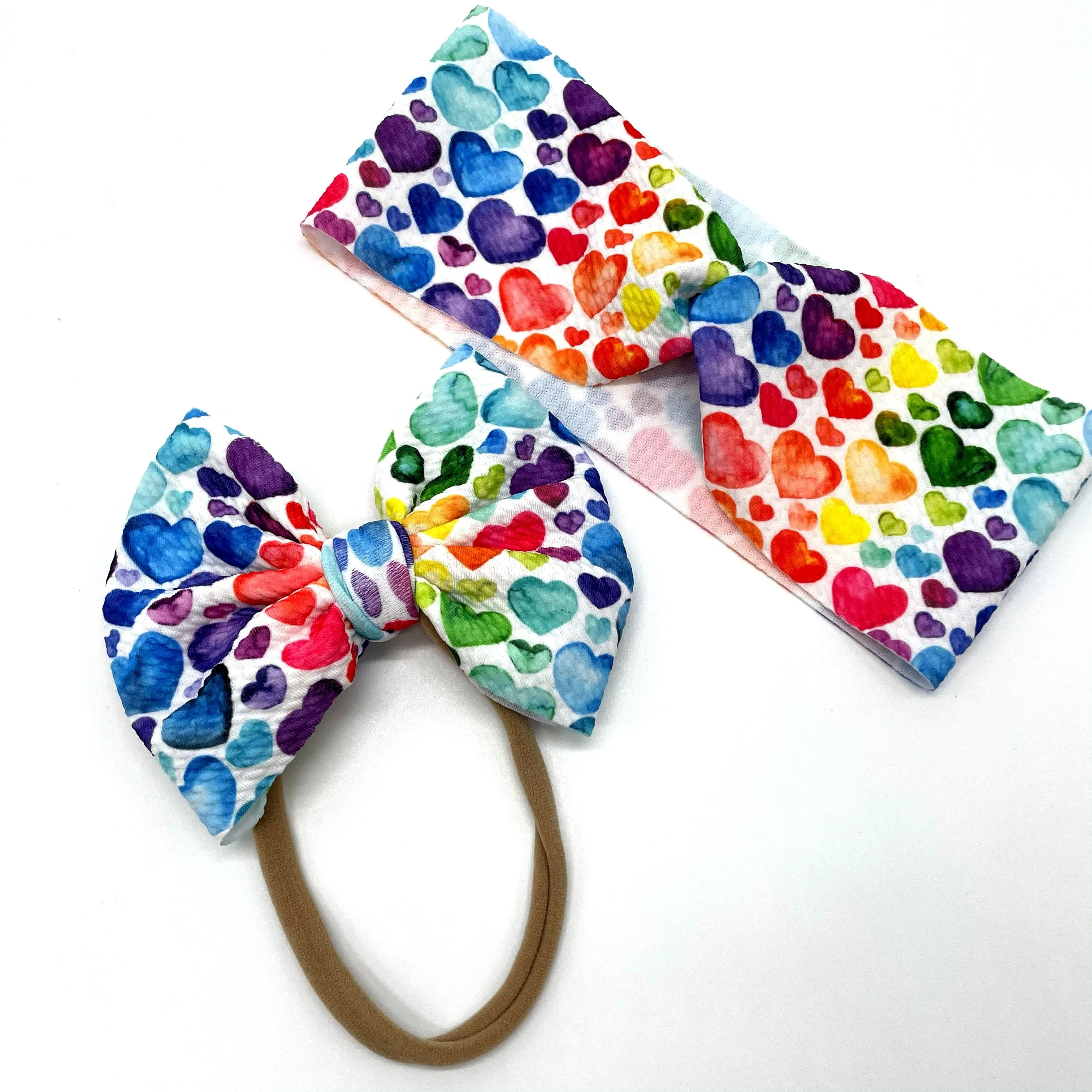 Ready to Ship BASICS - RAINBOW HEARTS AQUA mox