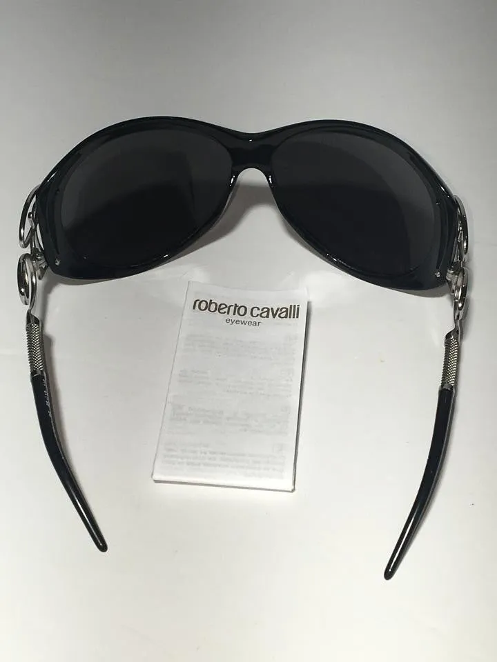 Roberto Cavalli - Black and Silver Sunglasses - One Size
