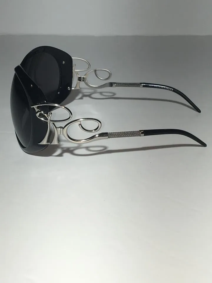 Roberto Cavalli - Black and Silver Sunglasses - One Size