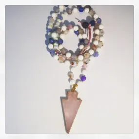Rose Quartz Arrow Custom Beaded Necklace