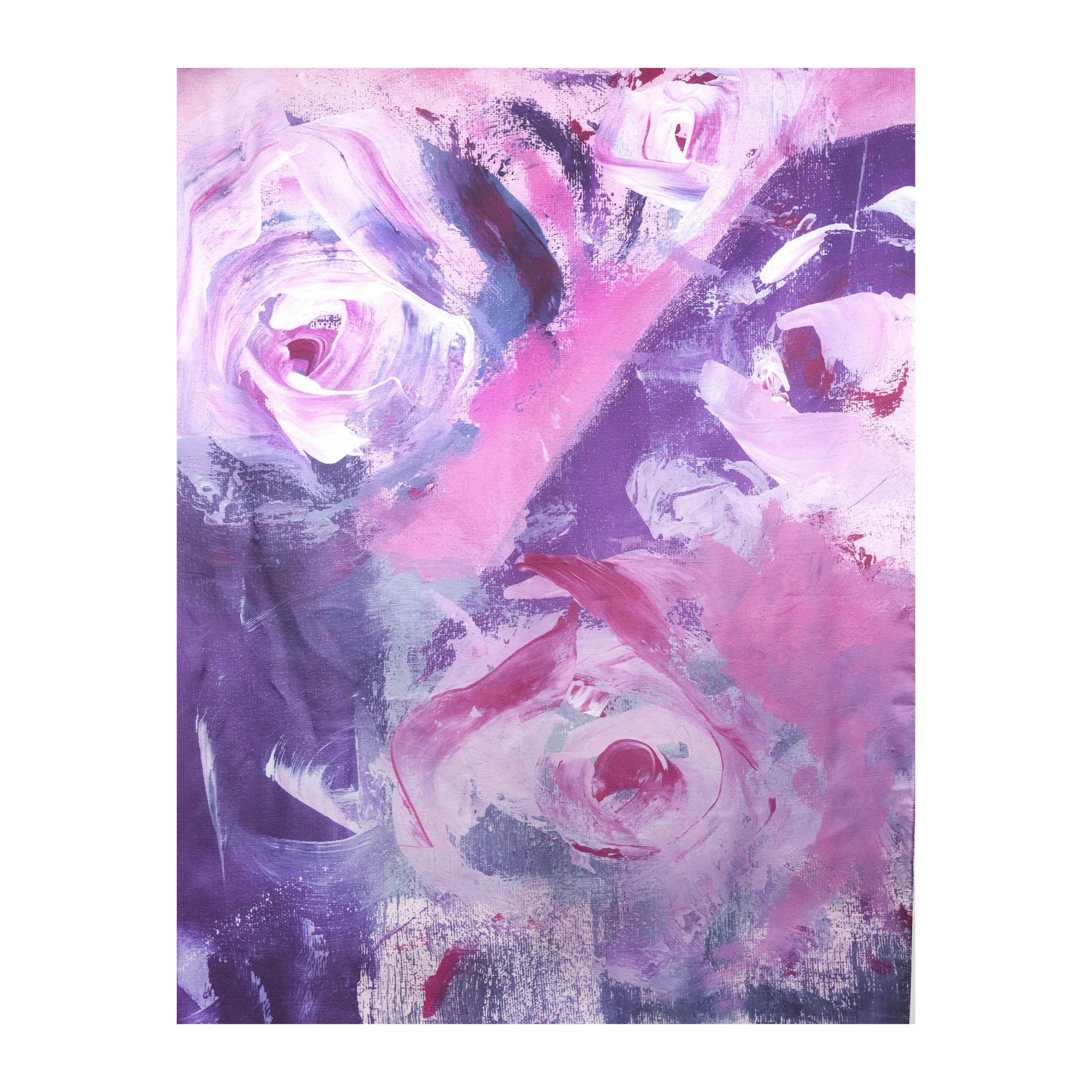 Rose Silk Scarf Pink/Purple Abstract Rose Silk Scarf